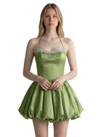 Beading Bubble Hem Mini Dress 