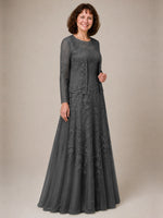 A-line Mother of the Bride Dress with Lace 
