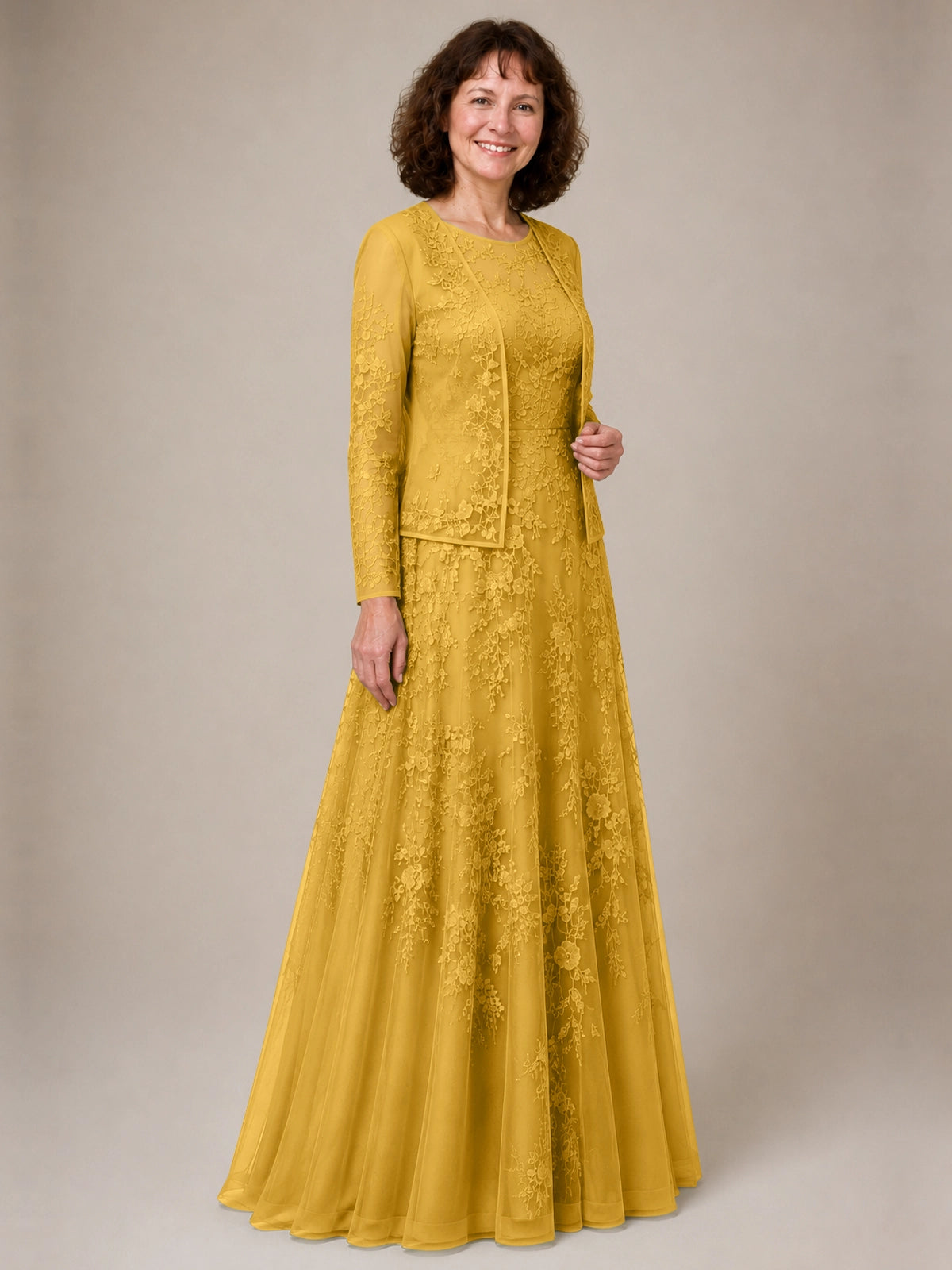 A-line Mother of the Bride Dress with Lace 