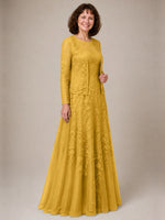A-line Mother of the Bride Dress with Lace 