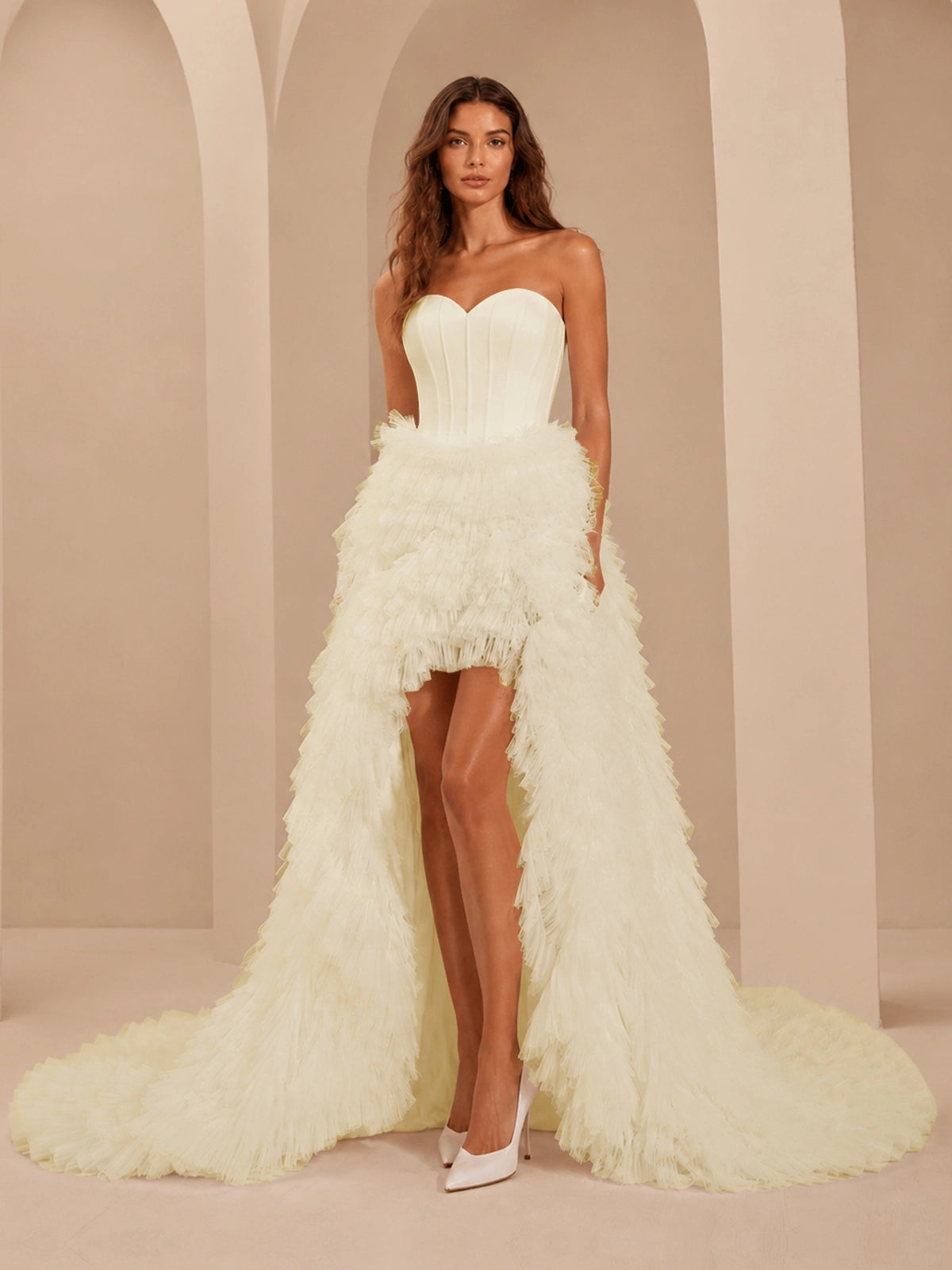 Tulle Wedding Dress with High-Low 