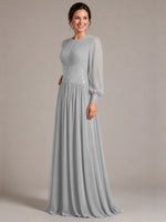 Chiffon Mother of the Bride Dress with Jewel Neckline 