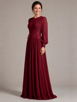 Chiffon Mother of the Bride Dress with Jewel Neckline 