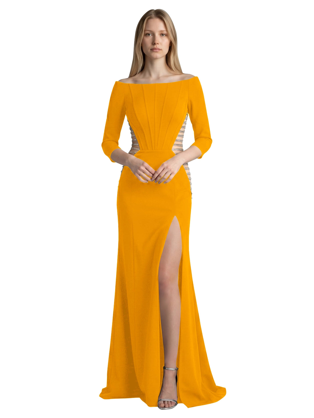 Side Cutout Slit Prom Dress 
