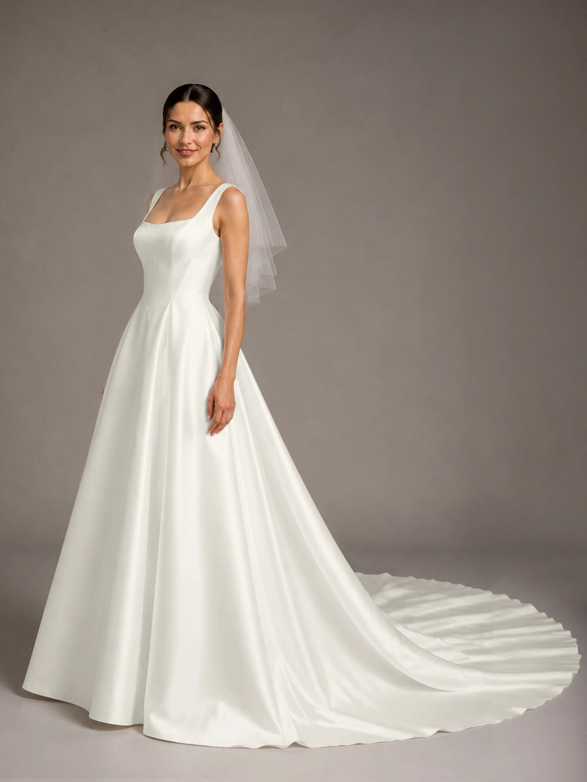 A-line Wedding Dress with Square Neck 