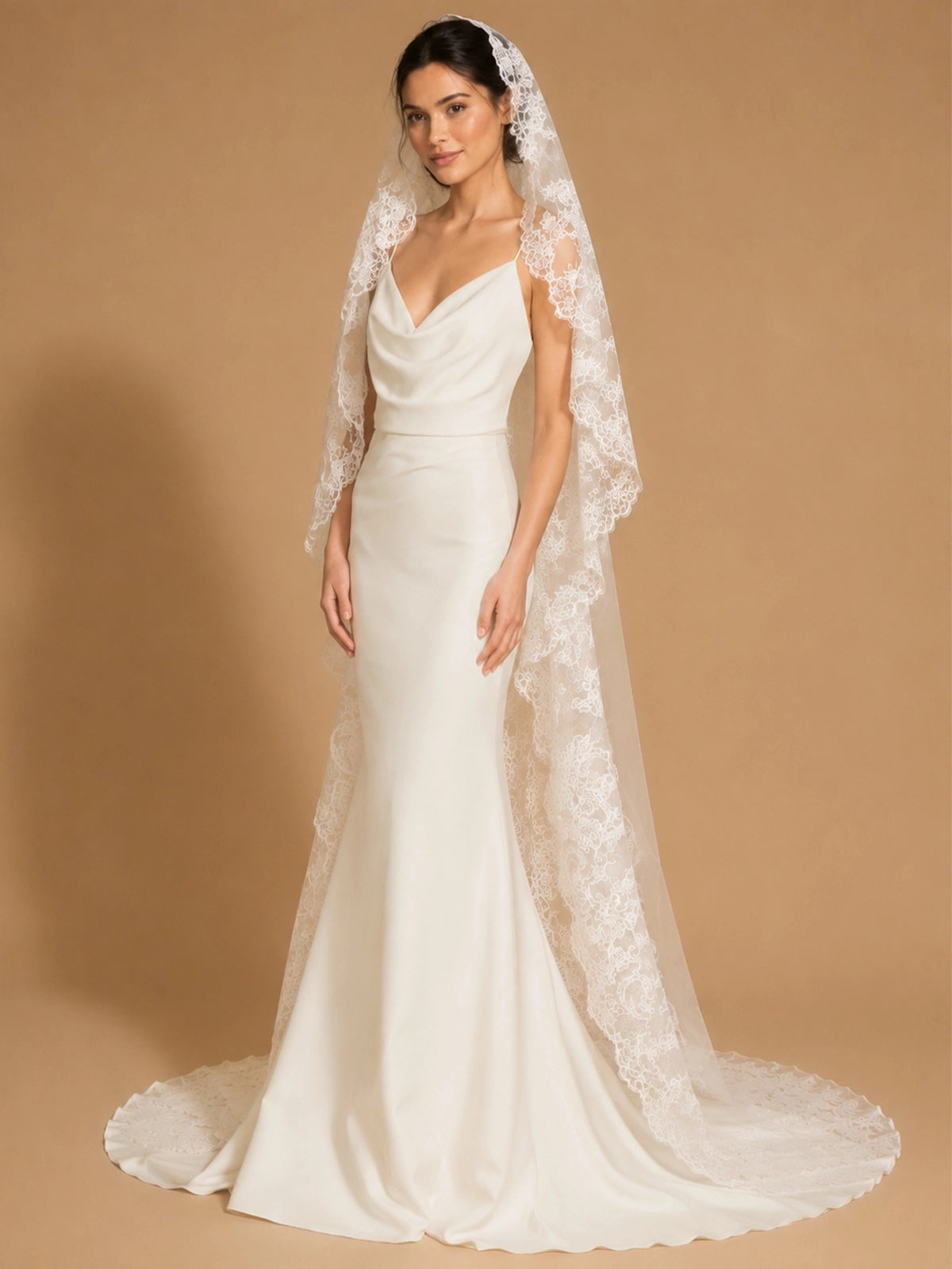 Mermaid Wedding Dress with Cowl Neck 