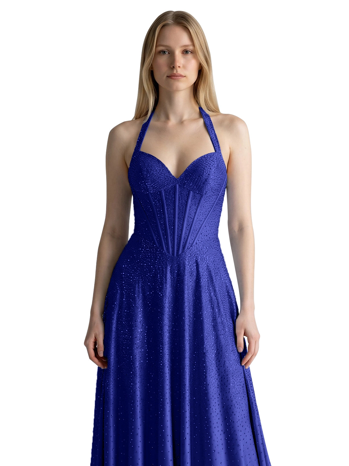 Halter Beaded Prom Dress 