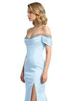 Corset Beaded Trumpet Prom Dress 