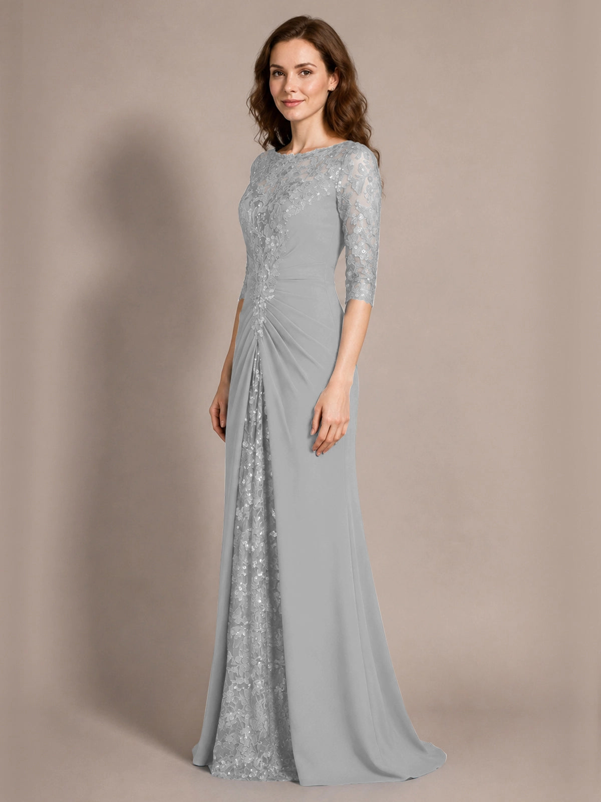 Lace Mother of the Bride Dress with Applique 