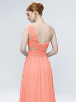 One-Shoulder Side Cut-Out Bridesmaid Dress 