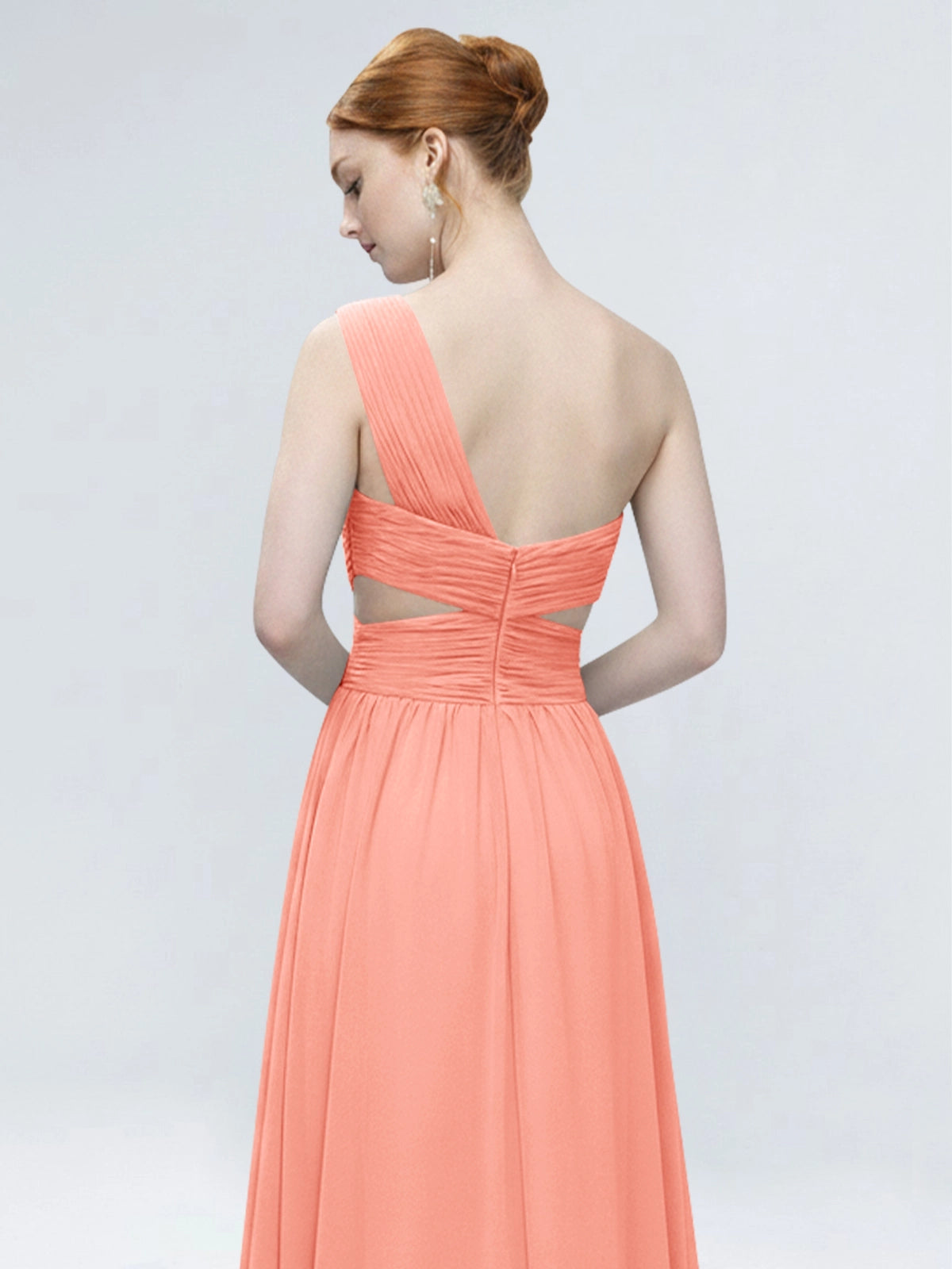 One-Shoulder Side Cut-Out Bridesmaid Dress 
