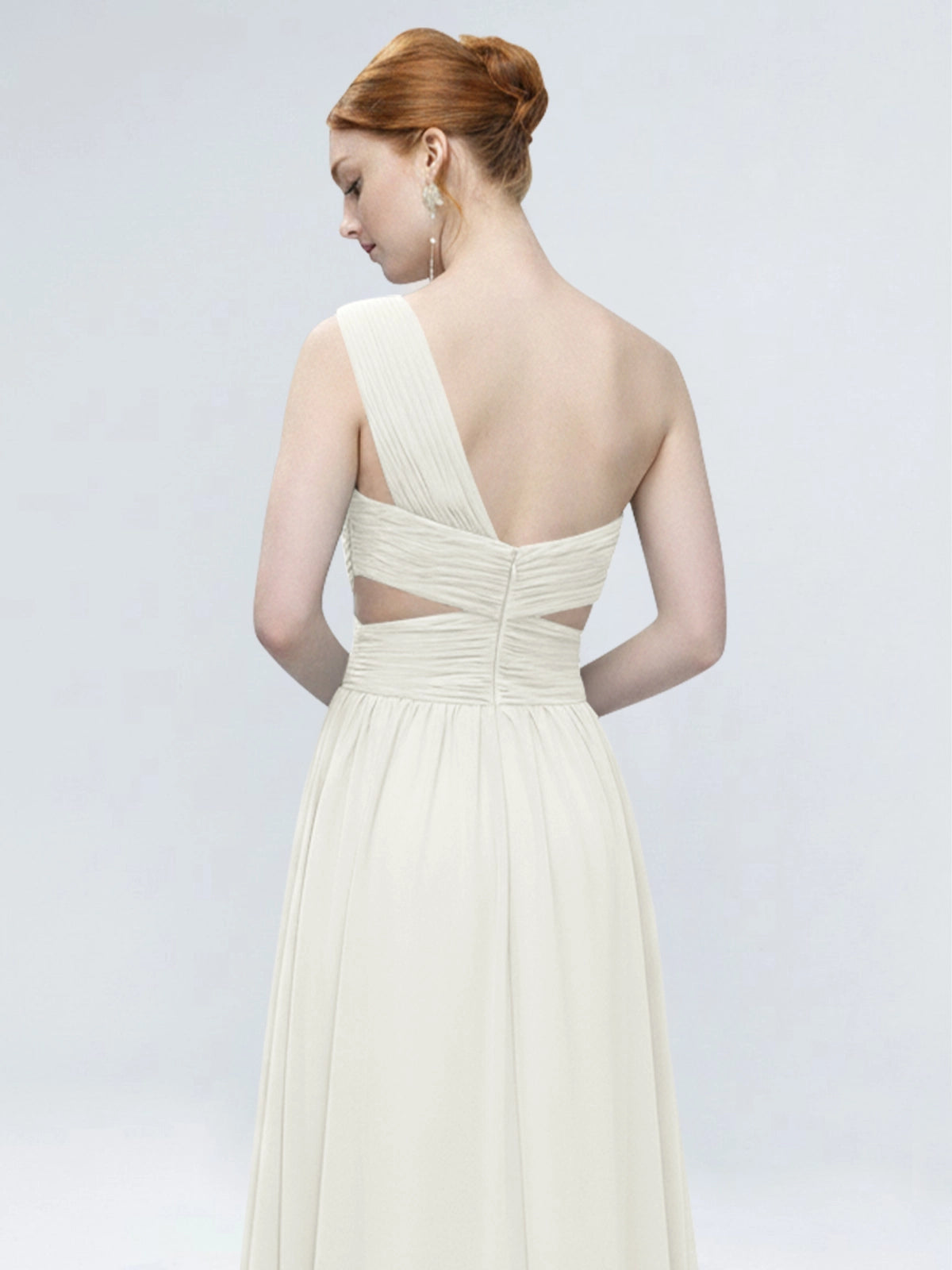 One-Shoulder Side Cut-Out Bridesmaid Dress 