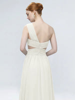 One-Shoulder Side Cut-Out Bridesmaid Dress 