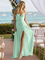 Sweetheart Bridesmaid Dress with Slit 
