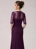 Lace Mother of the Bride Dress with Half Sleeves