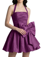Halter Oversized Bow Mini Dress 