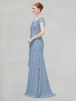 Flowy Ruffle Sheath Bridesmaid Dress 