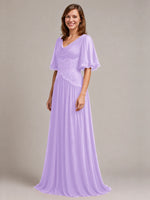Cowl Neck Mother of the Bride Dress with Applique 