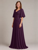 Cowl Neck Mother of the Bride Dress with Applique 
