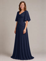 Cowl Neck Mother of the Bride Dress with Applique 