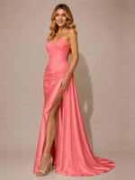 Silk-like Prom Dress with Appliques