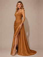 Silk-like Prom Dress with Appliques