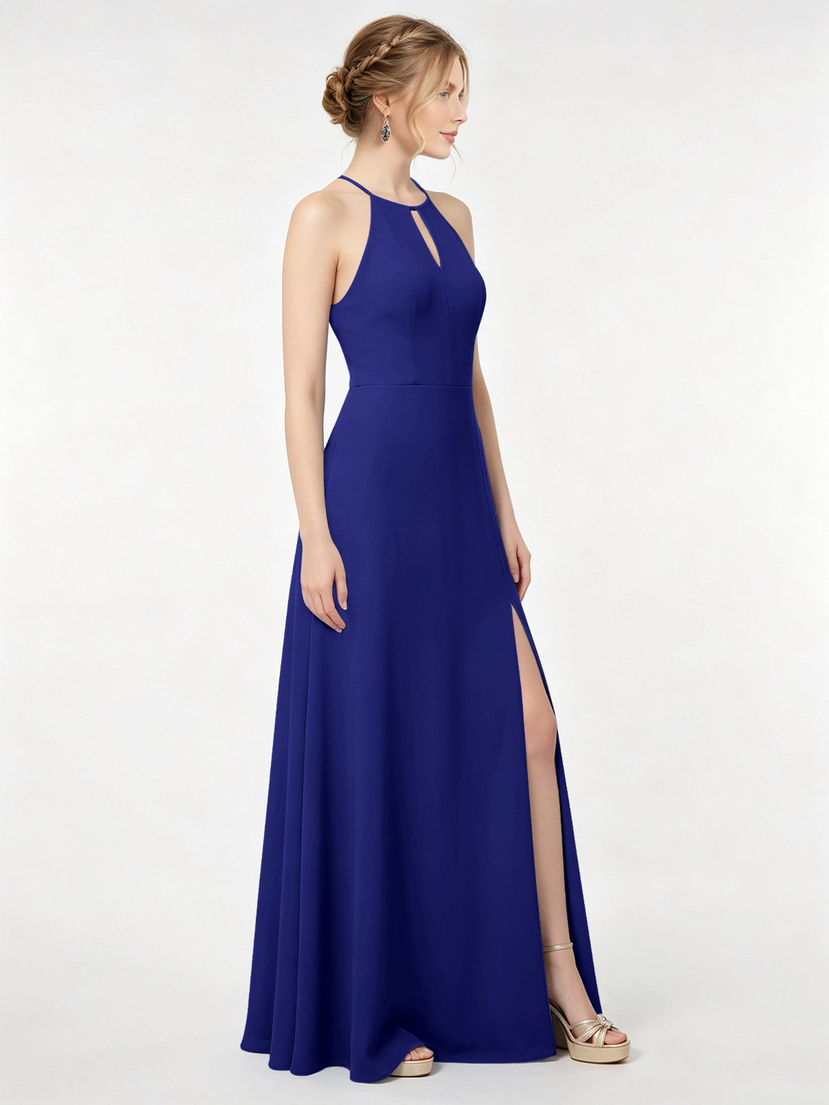 Chiffon Bridesmaid Dress with Halter 