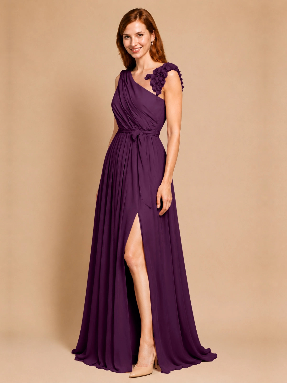 Chiffon Prom Dress with Appliques