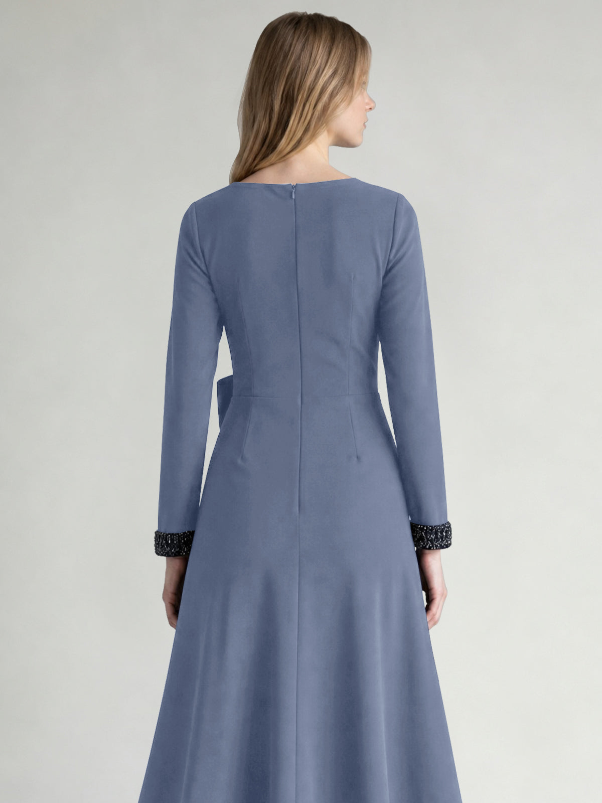 Stretch Satin Mother of the Bride Dress with Crystal