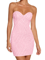 Sparkling Sheath Beading Mini Dress 