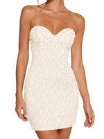 Sparkling Sheath Beading Mini Dress 