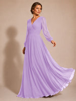 Chiffon Mother of the Bride Dress with Long Sleeves 