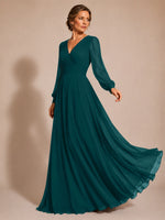 Chiffon Mother of the Bride Dress with Long Sleeves 