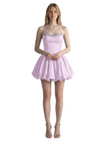 Beading Bubble Hem Mini Dress 