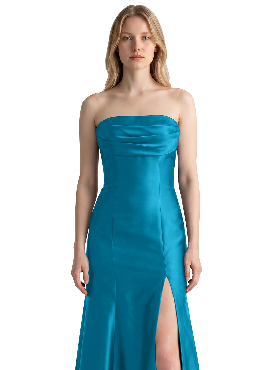 Strapless Ruched Bodice Prom Dress 