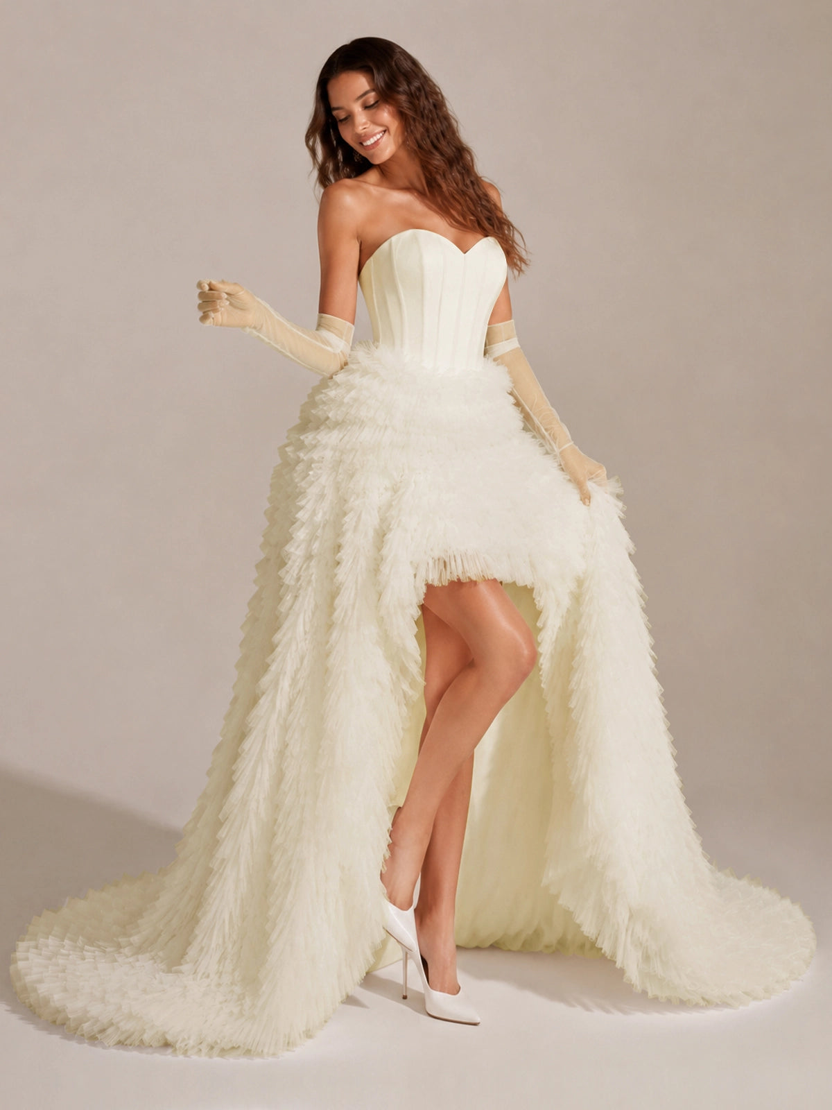 Tulle Wedding Dress with High-Low 