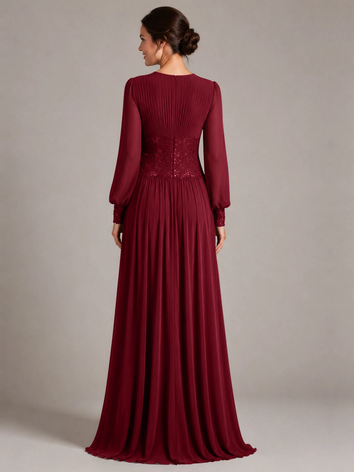 Chiffon Mother of the Bride Dress with Jewel Neckline 