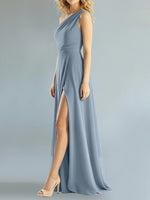 One-Shoulder Bridesmaid Dress with Slit