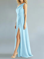 One-Shoulder Bridesmaid Dress with Slit