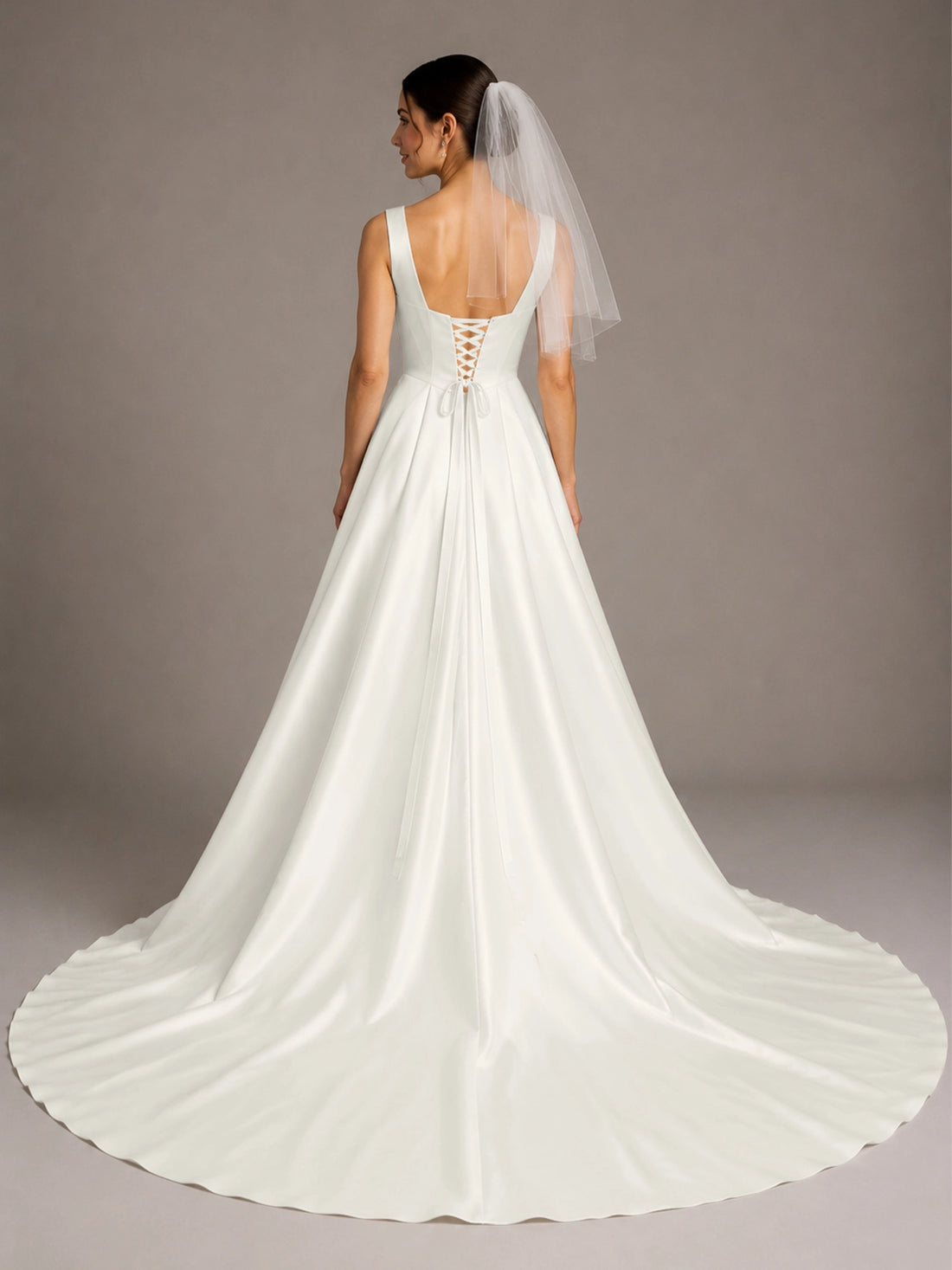 A-line Wedding Dress with Square Neck 