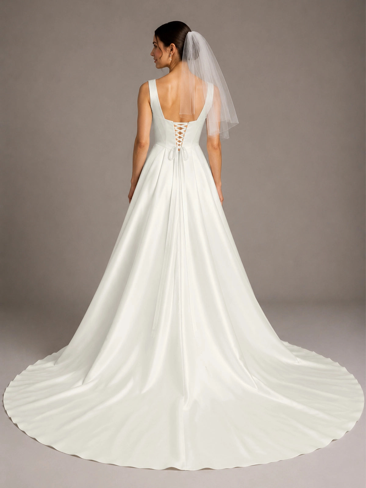 A-line Wedding Dress with Square Neck 