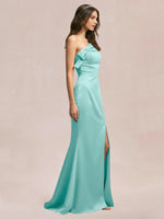 Satin Bow Accent Bridesmaid Dress 