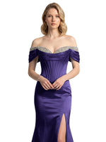 Corset Beaded Trumpet Prom Dress 