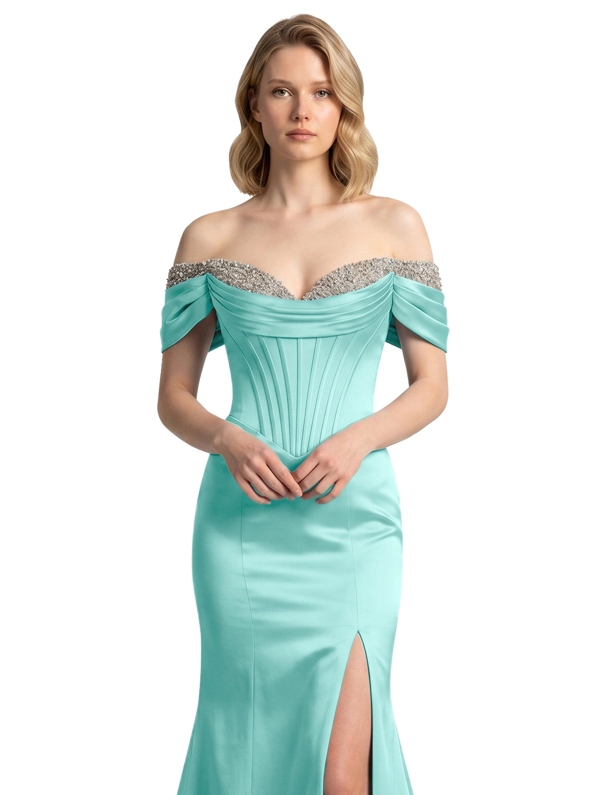 Corset Beaded Trumpet Prom Dress 