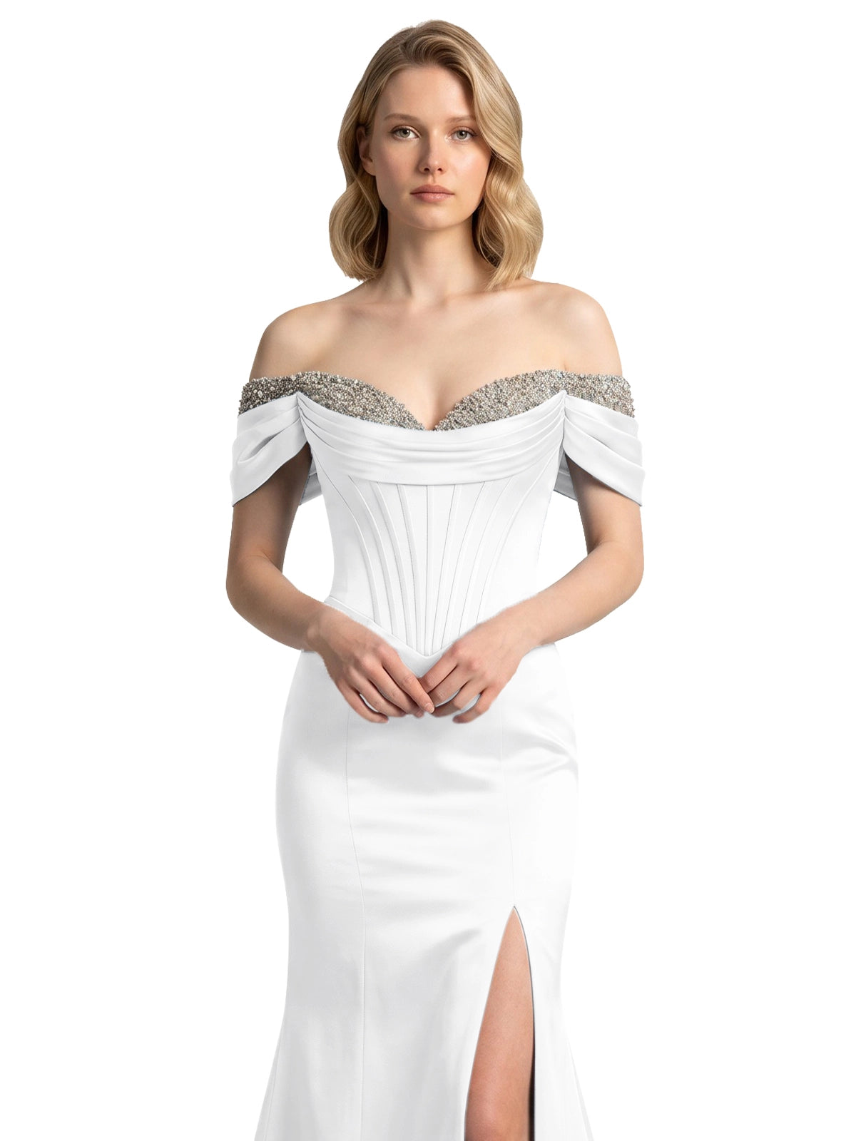 Corset Beaded Trumpet Prom Dress 