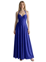 Halter Beaded Prom Dress 
