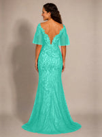 Mermaid Mother of the Bride Dress with V-neck 