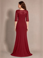Lace Mother of the Bride Dress with Applique 