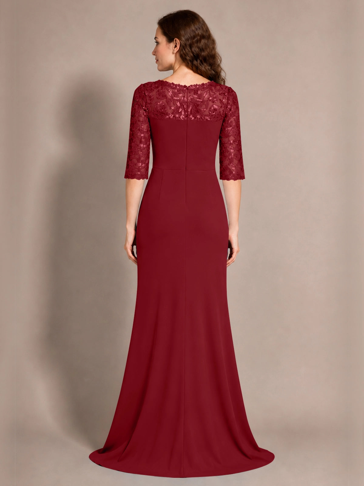 Lace Mother of the Bride Dress with Applique 