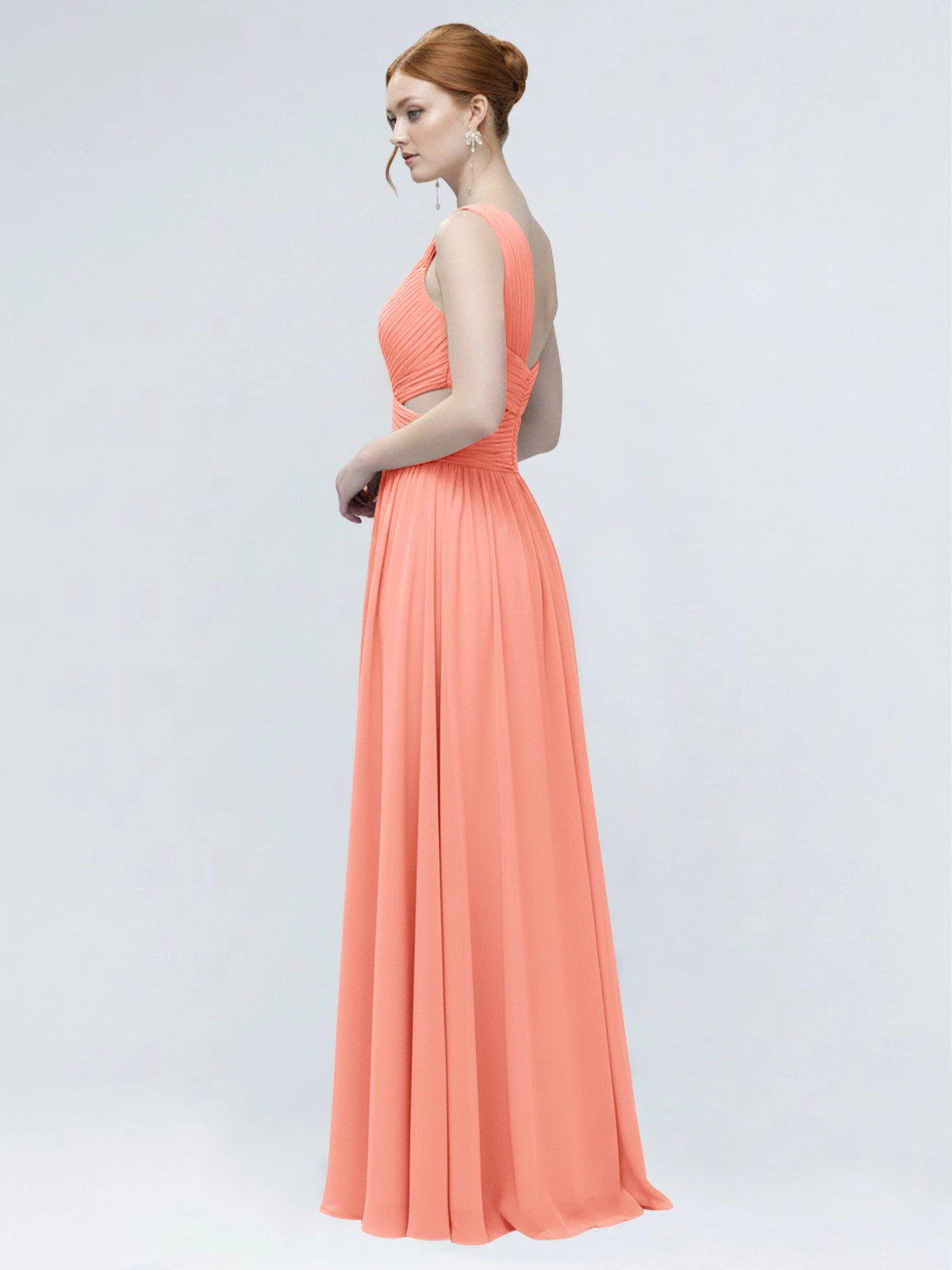 One-Shoulder Side Cut-Out Bridesmaid Dress 